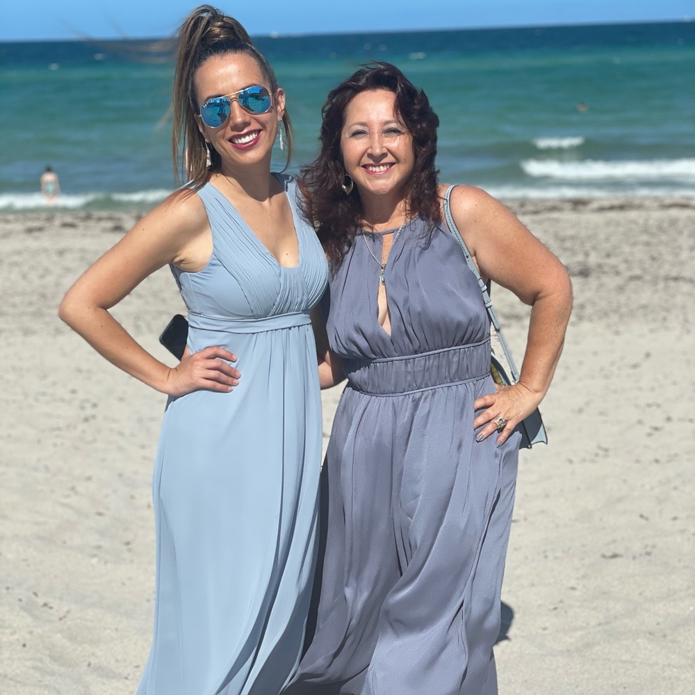Azazie Bridesmaid Dress Dusty Blue Maxime AO